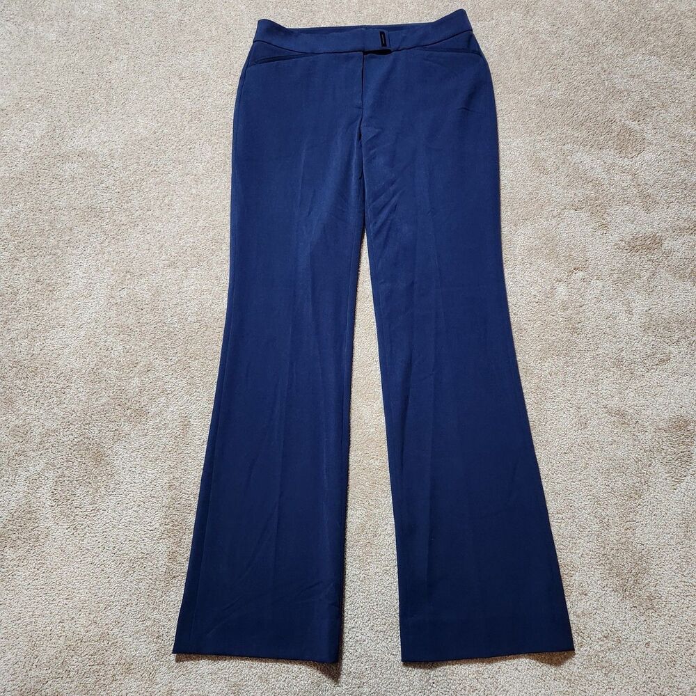 WHBM Dress Pants Women 6 Navy Mid Rise The Slim Boot